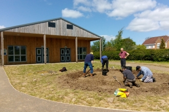 Image of volunteers working at community garden at Gosling Sike