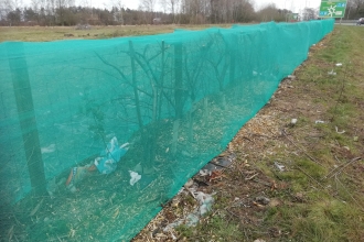 image of netting over hedges in Cumbria