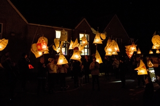 Image of pollinator lantern parade Haltwhistle Get Cumbria Buzzing © Haltwhistle Film Project and Beckstone Primary School