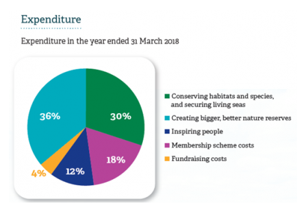 2017-2018 annual review pie chart showing expenditure