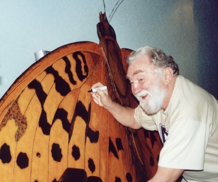 Image of David Bellamy signing BAP butterfly