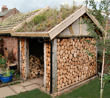 Logshed with greenroof