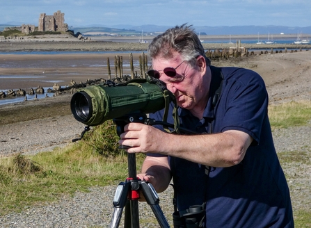 Image of Phil Collier photographing at South Walney credit Margaret Dennison