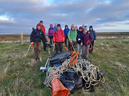 A group of volunteers on a Beach clean at Foulney Island credit Eve Mulholland