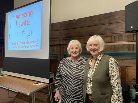 Tanya Hoare of Sedbergh Swift Community Group (left) & Susan Rowlands of Penrith Swift Group (right)