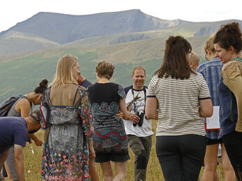 Group at Eycott Hill Bioblitz with Blencathra in the background