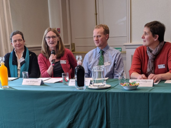 The panel from left to right; David Harpley, Julia Aglionby, Caz Graham, Simon Humphries, Candida & Sam Hodgson © Cumbria Wildlife Trust