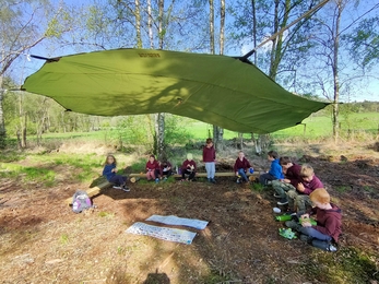 Undercover area for educational visits at Foulshaw Moss Nature Reserve