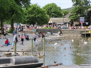 Busy lakeshore at Bowness