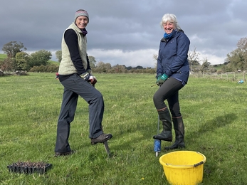 Peaty Volunteer Samantha Kitchen , plug planting 2023