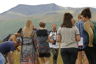 Group at Eycott Hill Bioblitz with Blencathra in the background