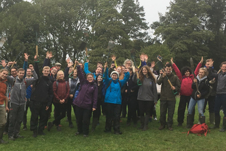 Image of students from University of Cumbria plug planting 2018