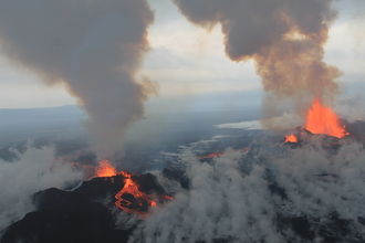 Bardarbunga volcano Iceland erupting