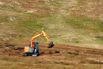 Peatland restoration work at the Shap Fells