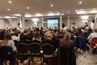 Sam and Claire Beaumont talking about their wilderculture approach at their farm in Ullswater © Cumbria Wildlife Trust
