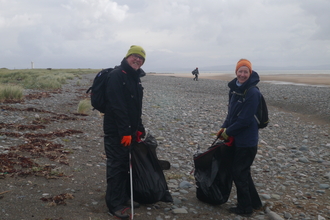 Beach cleaning at Haverigg
