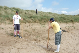 Image of students surveying for Dynamic Dunescapes, Oxwich, Wales © Dynamic Dunescapes