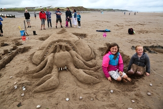 Image of Walker family, third prize in Beached Art sand sculpture competition at SeaFest 2021 © Cumbria Wildlife Trust