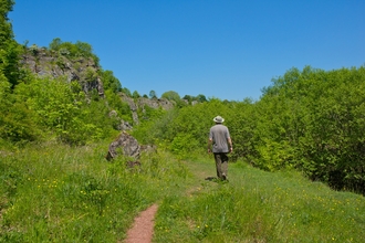 Image of walker in Clints Quarry Nature Reserve credit John Morrison