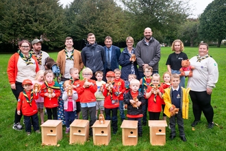 Image of squirrel scouts and Cumberland Building Society credit Harry Atkinson
