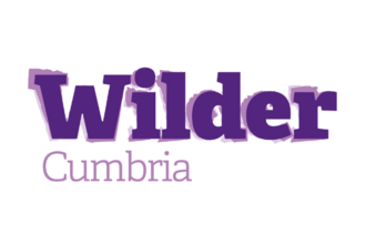 A purple text logo saying 'Wilder Cumbria'