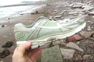 one training shoe rcovered from the beach