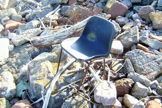 Chair found on the tide line