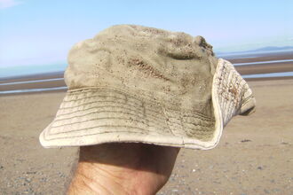 A lost hat on the beach