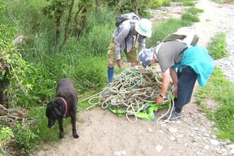 Large selection of rope retrived by volunteers