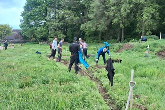 Group of people clearing a path at Cold Springs