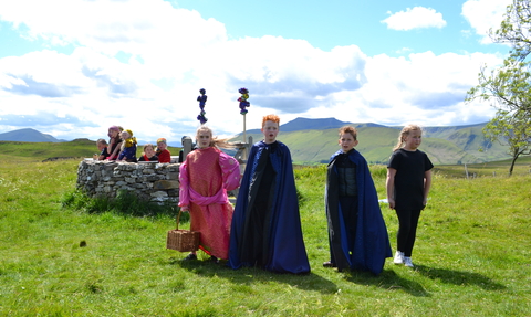 Distington Community School performing 'The Faeries of Eycott Hill' during The Hill of Dreams at Eycott Hill Nature Reserve © Prism Arts 