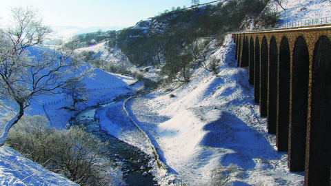 image of Smardale Gill nature reserve in winter snow