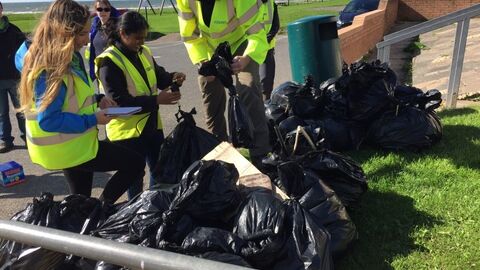 Counting litter 2016 Beach clean Seascale