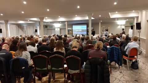Sam and Claire Beaumont talking about their wilderculture approach at their farm in Ullswater © Cumbria Wildlife Trust