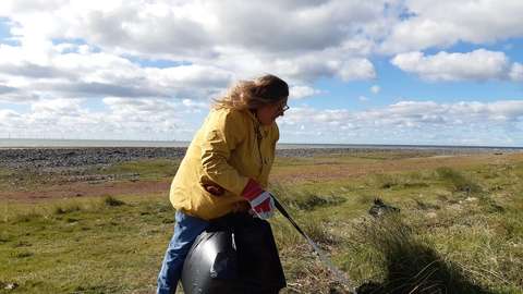 Beach cleaning at Haverigg