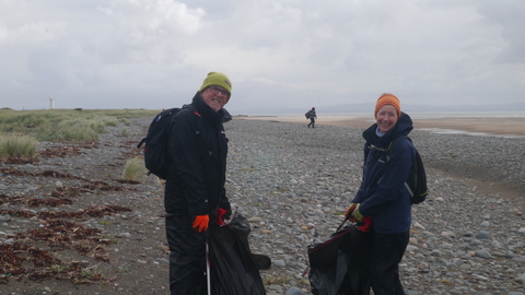 Beach cleaning at Haverigg