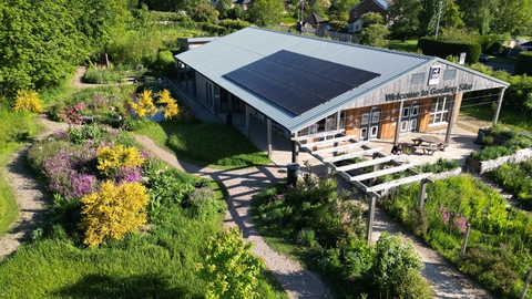 Aerial view of Gosling Sike nature hub and wildlife garden