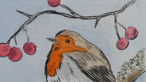 Christmas drypoint etching workshop