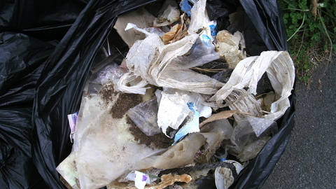 Big Black bag of dicarded rubbish ready for the tip