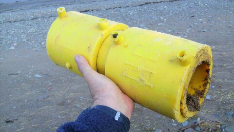 Large yellow gas pipe joining ring