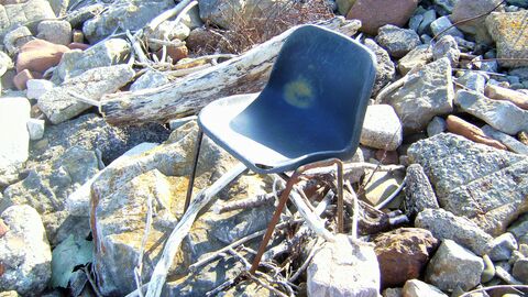 Chair found on the tide line