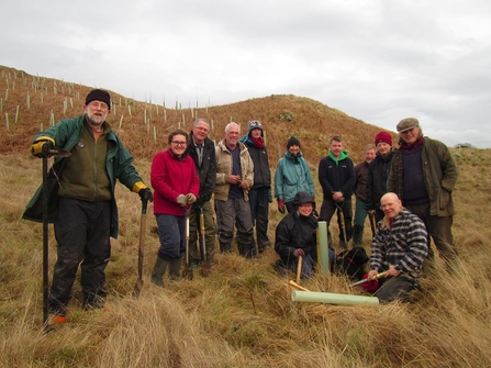 Volunteers tree planting at Eycott Hill 