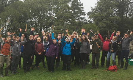 Image of students from University of Cumbria plug planting 2018