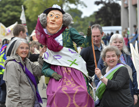 People holding a puppet at Carlisle Pageant 2018