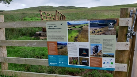 Image of new interpretation panel at Eycott Hill Nature Reserve © Nichola Jackson