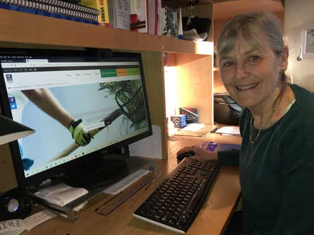 Volunteer Judith Wallen working from home