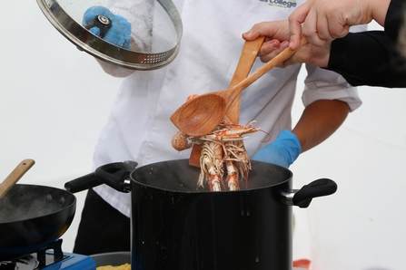 Image of seafood cooking demonstration at SeaFest 2021 © Cumbria Wildlife Trust