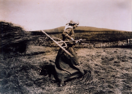 Image of Maud Frankland hay strewing credit Ravenstonedale Parish History Group