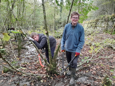 Henry and Lewis, Young Volunteer Day, Staveley Woodlands, 2023