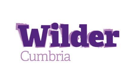 A purple text logo saying 'Wilder Cumbria'